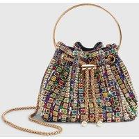River Island Drawstring Embellished Bucket Bag Multi