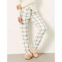 FatFace Pure Cotton Checked Pyjama Bottoms Blue Mix