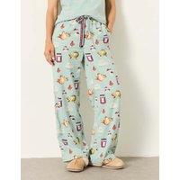 FatFace Pure Cotton Autumn Print Pyjama Bottoms Teal Mix
