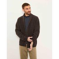 FatFace Cotton Rich Shawl Neck Cardigan Chocolate