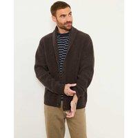 FatFace Cotton Rich Shawl Neck Cardigan Chocolate