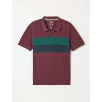 FatFace Clifton Colour Block Pure Cotton Pique Polo Purple Mix