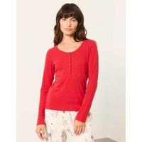 FatFace Pure Cotton Henley Pyjama Top Red