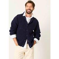 FatFace Cotton Rich Shawl Neck Cardigan Navy