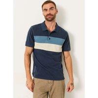 FatFace Clifton Colour Block Pure Cotton Pique Polo Navy Mix