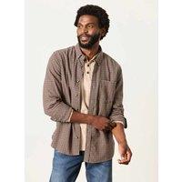 FatFace Regular Fit Pure Cotton Gingham Shirt Brown Mix