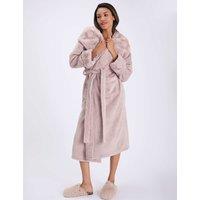 Boux Avenue Faux Fur Heart Dressing Gown Brown