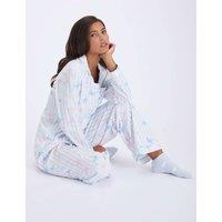 Boux Avenue Fleece Butterfly Pyjama Set in a Bag Blue Mix