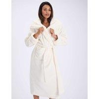 Boux Avenue Faux Fur Heart Dressing Gown Cream