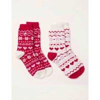 FatFace 2 Pack Ankle High Socks Red Mix