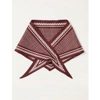 FatFace Satin Polka Dot Triangle Scarf Burgundy Mix