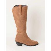 FatFace Suede Block Heel Over the Knee Boots Tan