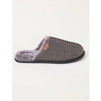FatFace Checked Mule Slippers Brown Mix