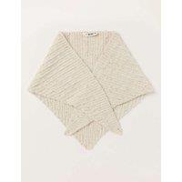 FatFace Knitted Sequin Triangle Scarf Ivory