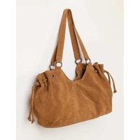 FatFace Suede Ruched Shoulder Bag Tan