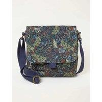 FatFace Canvas Leaf Print Cross Body Bag Green Mix