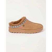 FatFace Faux Fur Lined Mule Slippers Brown Mix