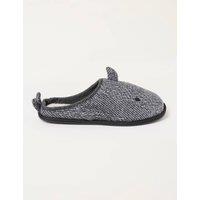FatFace Shark Novelty Mule Slippers Grey