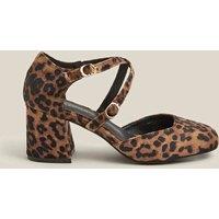 Monsoon Leopard Print Heels Natural Mix