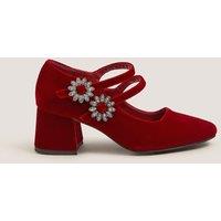 Monsoon Buckle Heels Red