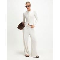 River Island Wide Leg Joggers Cream