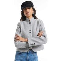 River Island Slim Fit Button Front Blazer Grey