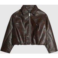 River Island Oversized Bomber Jacket Chocolate