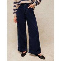 White Stuff Cord Wide Leg Trousers Navy