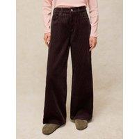 White Stuff Cord Wide Leg Trousers Brown