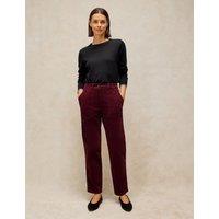 White Stuff Twister Cord Tapered Trousers Purple