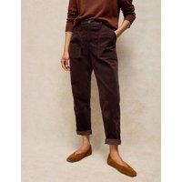 White Stuff Twister Cord Tapered Trousers Brown