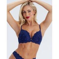 Boux Avenue Aliyah Lace Wired Plunge Push Up Bra (B-DD) Indigo