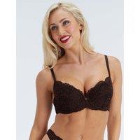 Boux Avenue Billie Lace Wired Balconette Bra (A-G) Chocolate