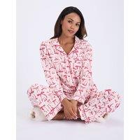 Boux Avenue Fleece Bow Pyjama Set in a Bag Ivory Mix