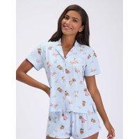 Boux Avenue Fleece Dog Shortie Set in a Bag Blue Mix