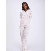 Boux Avenue Love Clouds Fleece Pyjamas In a Bag Ivory Mix