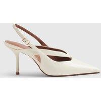 River Island Stiletto Heel Pointed Slingback Shoes Ecru
