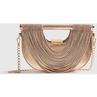 River Island Tube Handle Crystal Detail Grab Bag Golden Rose
