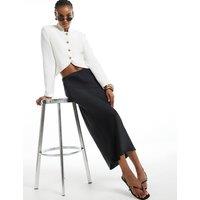 River Island Maxi Slip Skirt Black