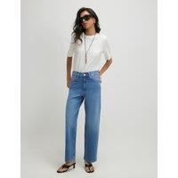 River Island High Waisted Straight Leg Cropped Jeans Denim