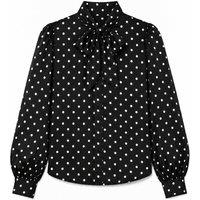 Chinti & Parker Polka Dot Tie Neck Shirt Black