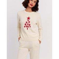 Chinti & Parker Wool Cashmere Intarsia Crew Neck Jumper Cream
