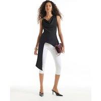 River Island Draped Waist Sash Top Black