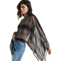 River Island Jacquard Crew Neck Batwing Top Black