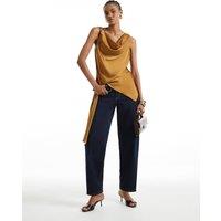 River Island Draped Waist Sash Top Yellow