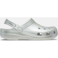 Crocs Tinted Metallic Slip On Flat Clogs Grey