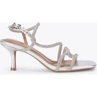Kurt Geiger Sparkle Strappy Open Toe Heels Silver