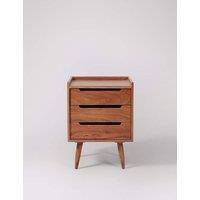 Swoon Southwark Acacia Wood 3 Drawer Bedside Table Brown
