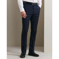 Charles Tyrwhitt Slim Fit Wool Rich Check Stretch Suit Trousers Indigo