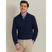 Charles Tyrwhitt Pure Merino Wool Half-Zip Jumper Navy